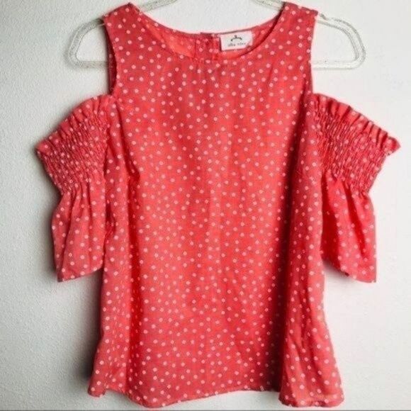 Allie Rose cold shoulder daisy’s floral top orange M BoxP - Picture 1 of 4